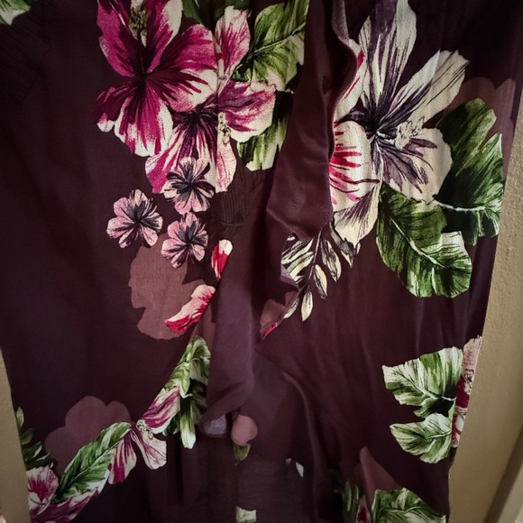 NWT Express Maxi Dress cold shoulder floral ruffle - Picture 6 of 10